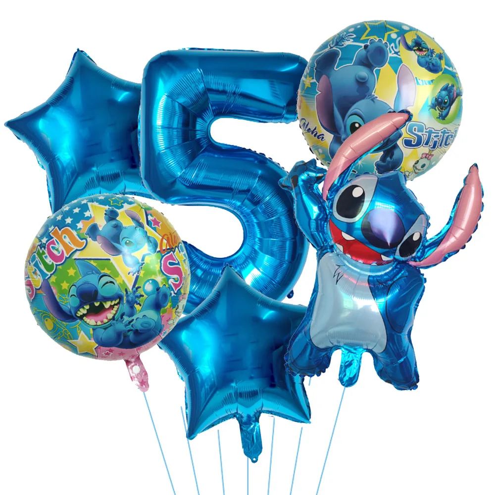 6pcs Disney Lilo & Stitch Party Balloons Stitch 32" Number Balloon set Baby Shower Birthday Party Decorations Kids Toy Gifts image 6