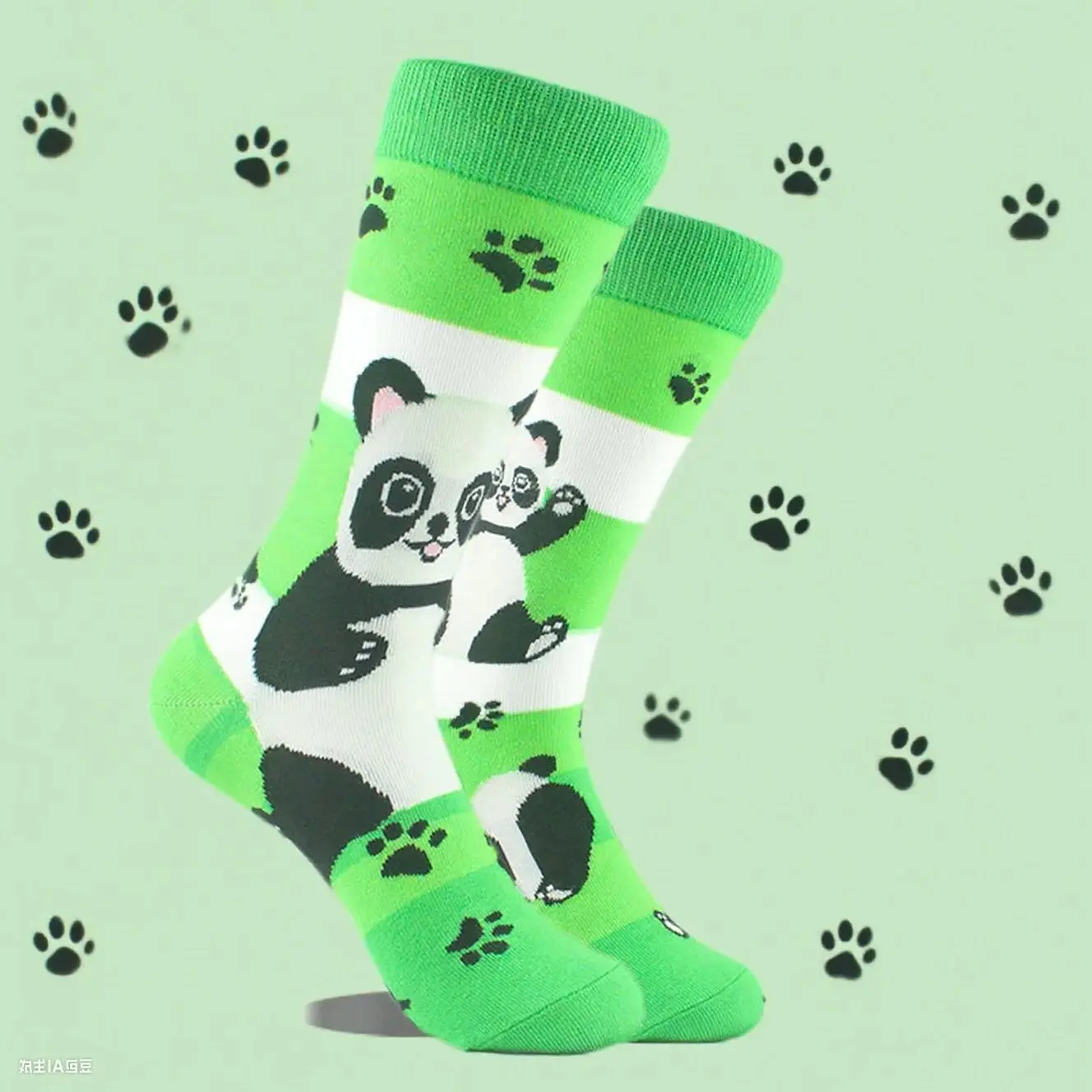 

New AB Asymmetrical Jacquard Socks With Ins Style Cartoon Animal Natural Pattern Cotton Midsole Socks Suitable For All Seasons