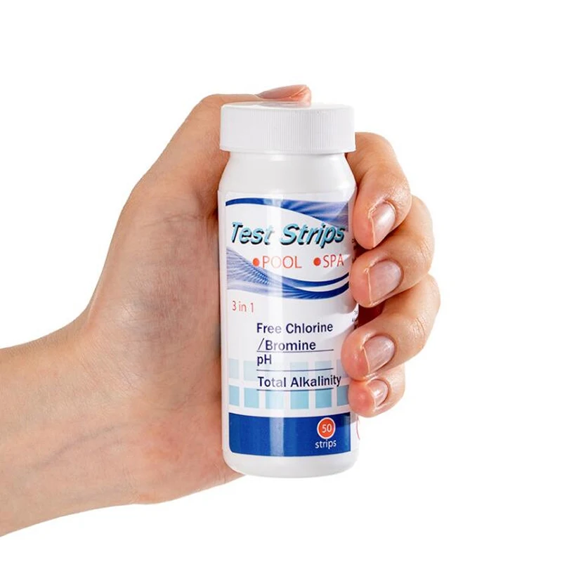 3 In 1 Chlorine PH Test Strips - 50 Strips Multipurpose Water Tester for SPA Swimming Pool Hardness PH Value Detection Tool