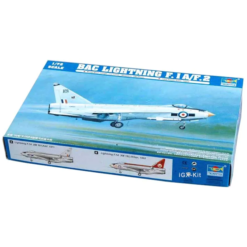 Trumpeter 01634 1/72 British BAC Lightning F1A F2 Fighter Aircraft Military Collectible Plastic Assembly Model Toy Building Kit