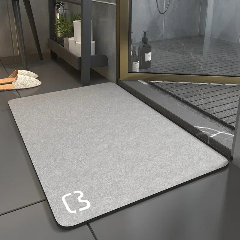 2024 Upgrade Bathroom water Absorbent Floor Mat for Bath Door Rug Rectangle Carpet Quick Drying Shower Bathtub Non-slip Mat