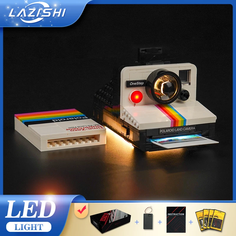 Lazishi LED light 21345 set is suitable for Polaroid OneStep SX-70 Camera building blocks (only including lighting accessories)