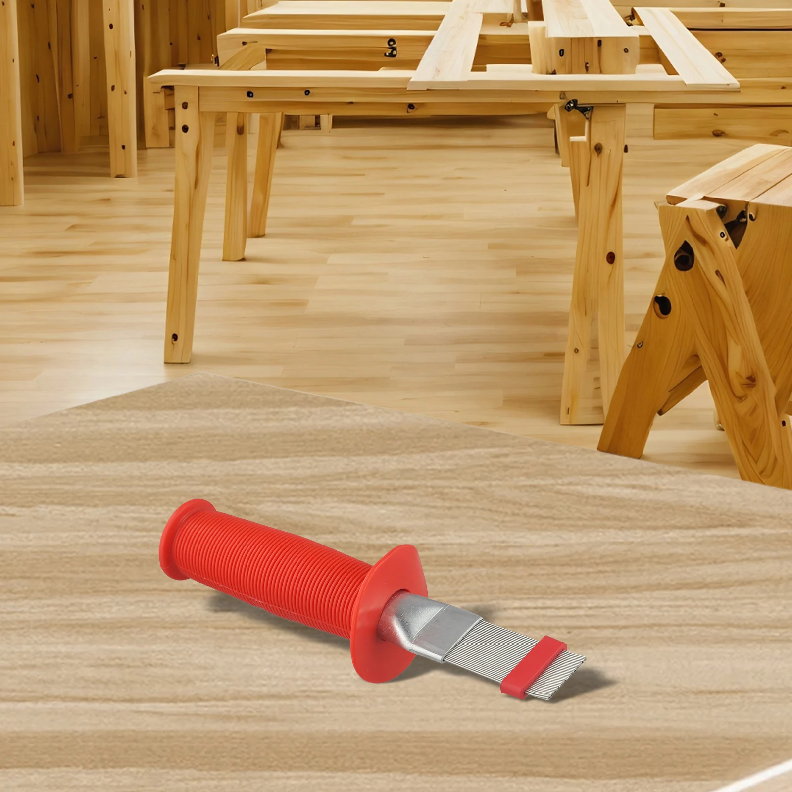 أداة تنظيف الزعانف، مشط زعانف من الفولاذ المقاوم للصدأ، تنظيف فعال وفرز، صيانة تكييف الهواء المنزلي الأحمر #3