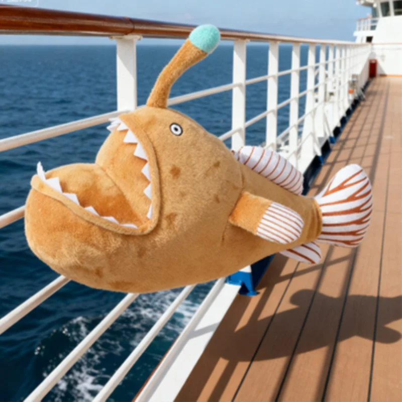 30cm Produkt Melanocetus Johnsonii Diabeł Morski Lampion Morski Pluszowa Zabawka Maskotka Miękka Zabawka Prezent Urodzinowy Do Dekoracji Pokoju Dziecięcego