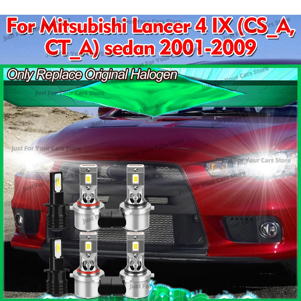 2/6x Faros LED 6000K, Lámpara Antiniebla para Auto, para Mitsubishi Lancer 4 IX (CS_A, CT_A) Sedán 2001 2002 2003 2004 2005 2006 2007 2008 2009