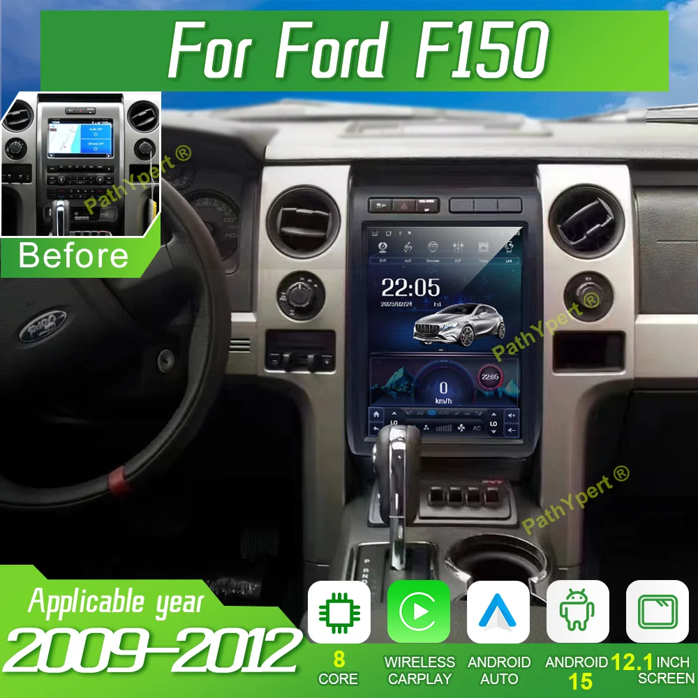 

12.1''Android 15 For Ford F150 2009-2012 Multimedia Player Car Radio HD Wireless Carplay Auto Head Unit Wifi 4G GPS Navigation
