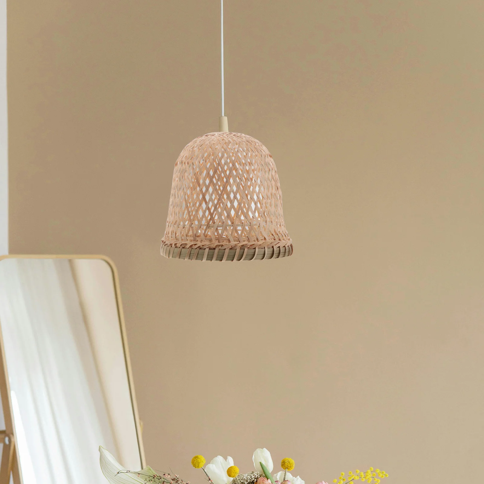 

Плетеный абажур из бамбука в деревенском стиле, мягкий рассеянный свет, декоративный подвесной светильник, бохо, кантри, фермерский стиль