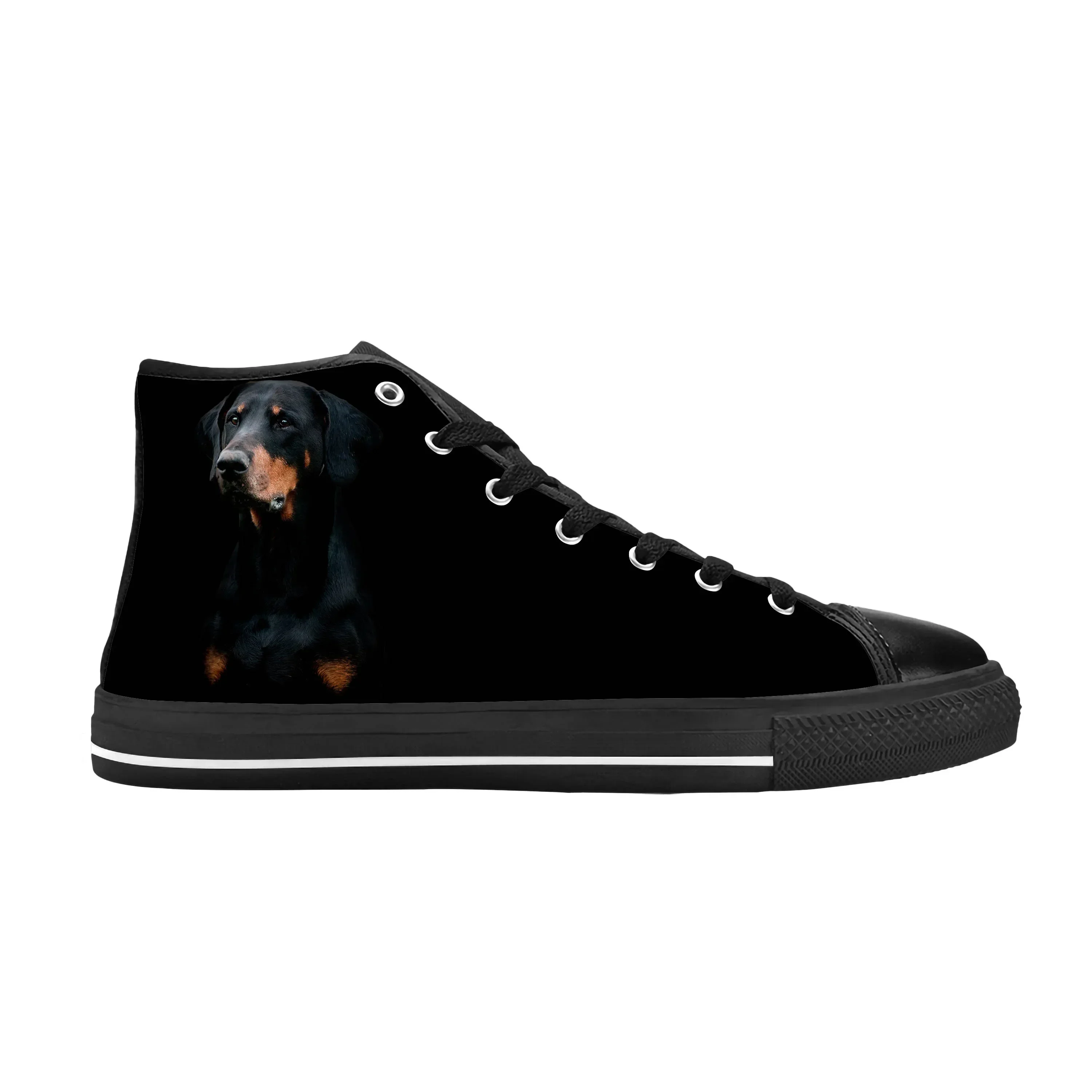 Doberman Dog Animal Rock Cartoon Anime Manga Cool Casual Cloth Shoes High Top Comfortable Breathable 3D Print Men Women Sneakers