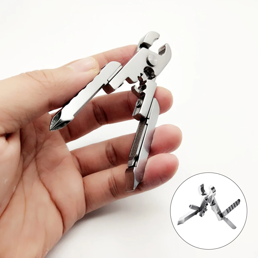 

Mini Outdoor Multi-Tool Plier Stainless Steel Foldable 10-in-1 Multi-Use Pliers for Camping Survival Pocket Tool