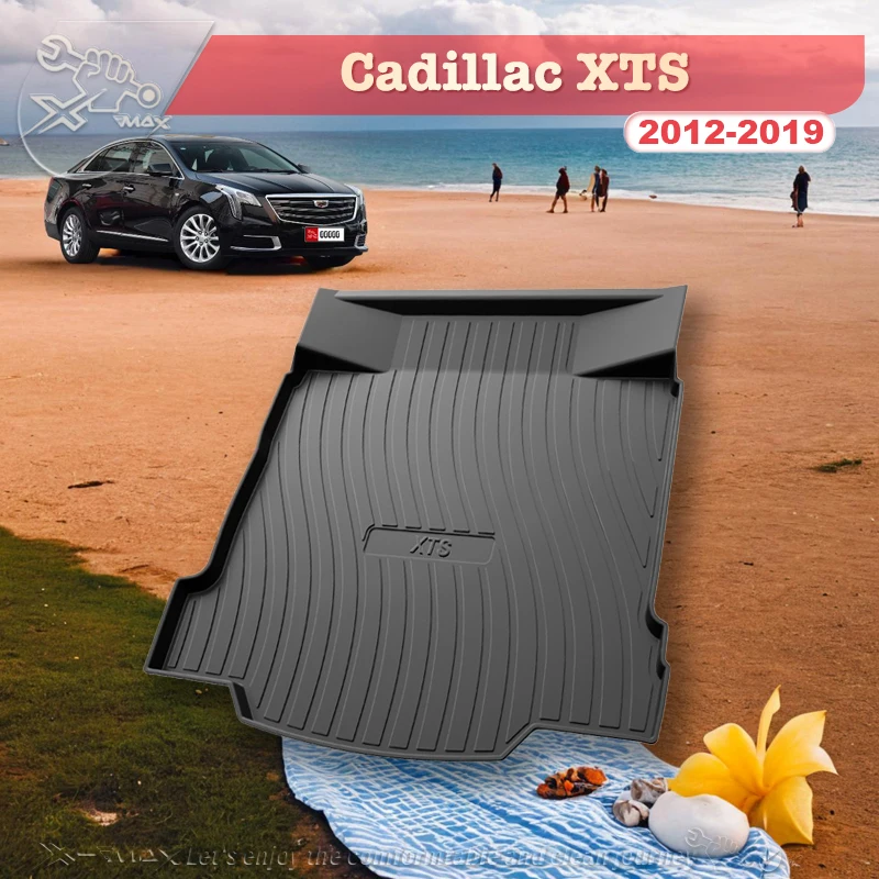 

For Cadillac XTS 2012-2019 TPE Custom Fit Car Trunk Mat All Season Black Cargo Mat 3D Shaped Laser Measured Trunk Liners