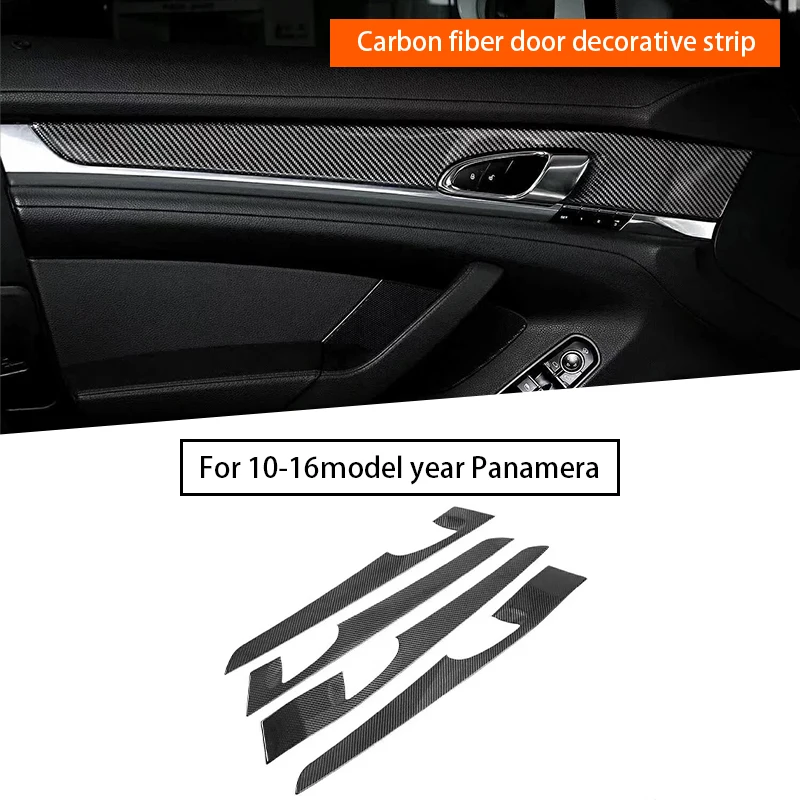 Real Carbon Fiber Interior Door Handle Panel Door Trim Strip Cover Decorative Car Accessoies for Porsche Panamera 970 2010-2016