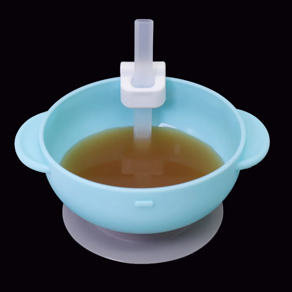 

4Pcs Baby Bowl Silicone Straws Buckle Design Anti-Fall Corrosion Resistant Easy Wash Ergonomic Straw Set for Infant