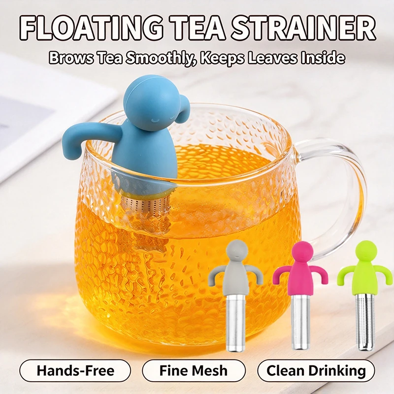 2/4Pcs Tea Strainer Stainless Steel, Tea Diffuser With Ultra Fine Mesh, Creative Humanoid Tea Brewing Strainer Accessory LCQ002