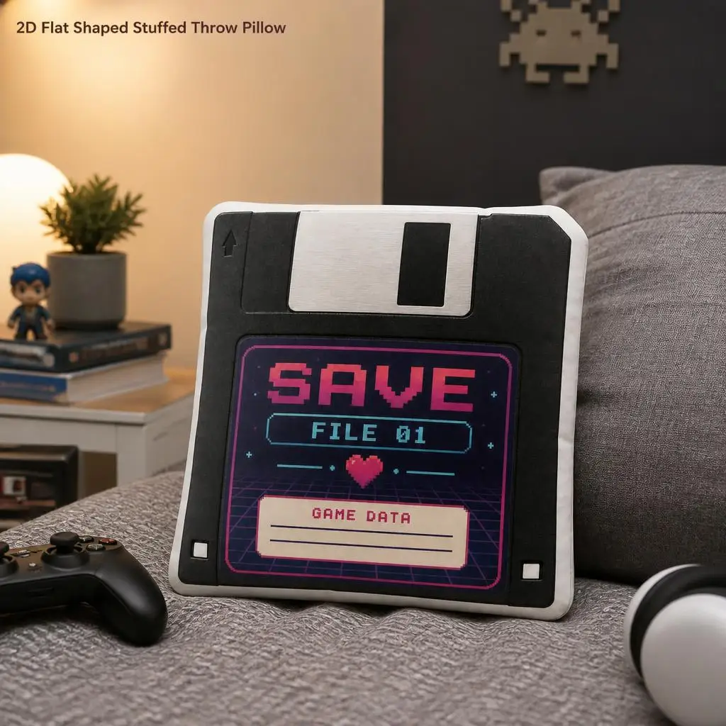 Save File Floppy Disk Game Data Retro Plush Pillow Cushion Irregular Stuffed Throw Pillow Home Decor Gift Sofa Bed Home