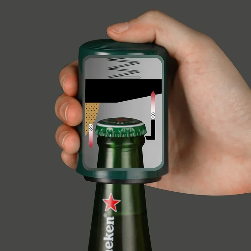 Perstype Flesopener Creatieve Magnetische Automatische Bierflesopener Keuken Roestvrijstalen Persdeksel Bier Draagbare Gadgets