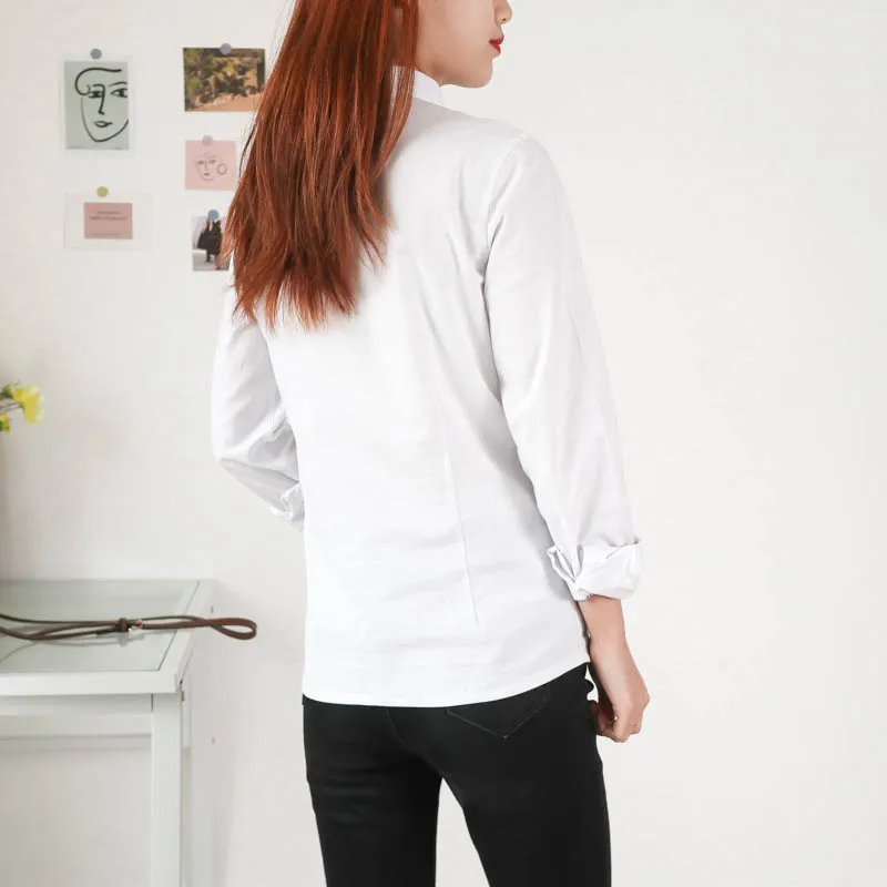 Csa informal de manga larga de lino y aodón para mujer, Top pequeño versátil de corte hoado, talla ande, a la moda, ...