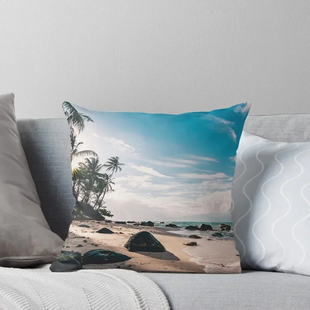 Cliffside Blue Ocean Wave Views - Ocean Blue Shore Waves Throw Pillow Christmas Covers Decorative pillow case pillow