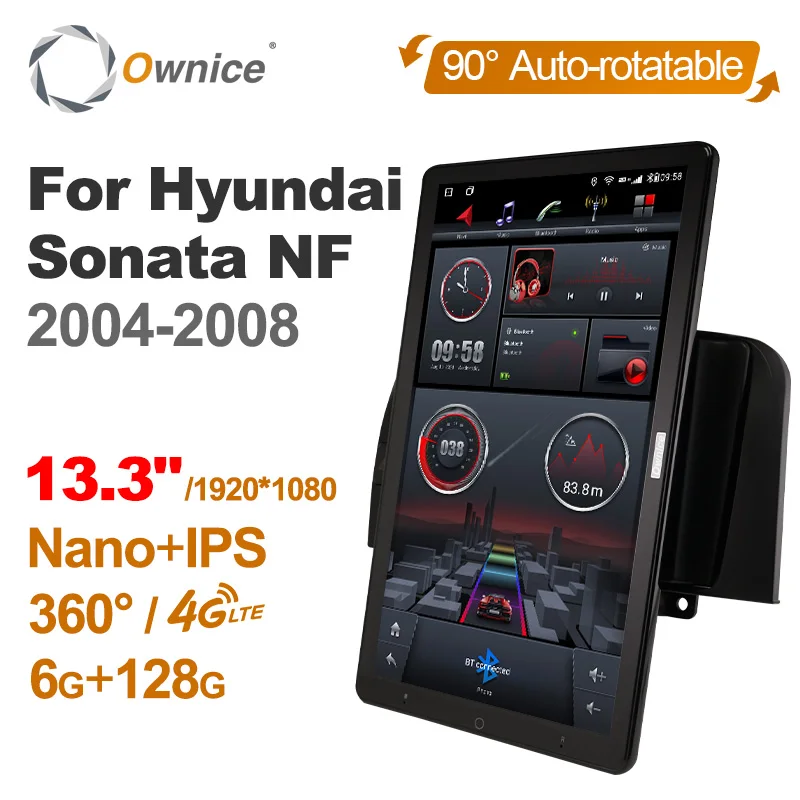 1920*1080 Nano Ownice Android 12.0 for Hyundai Sonata NF 2004-2008 Car Radio Video Audio 13.3