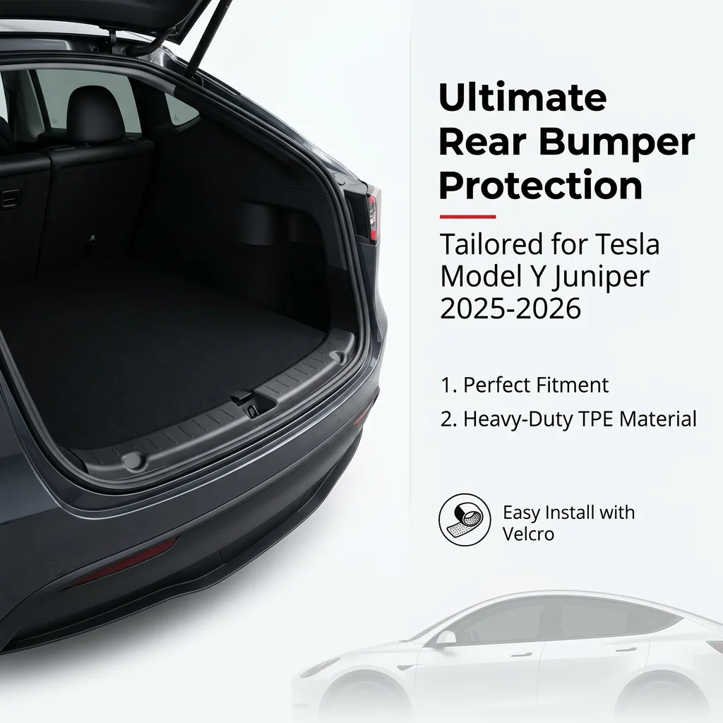 

2PCS Trunk Door Sill Guard For Tesla Model Y Juniper 2025 2026 Rear Trunk Bumper Cover TPE Material