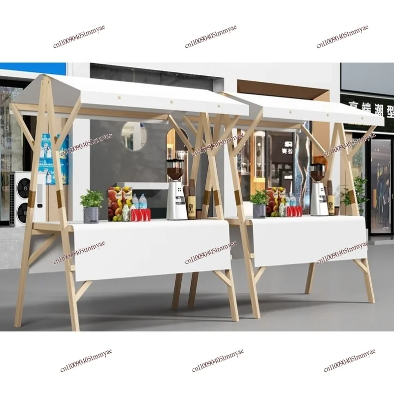 

Market Stall Rack Wooden Night Market Custom Small Stall Shopping Mall Snack Cart Mobile Float Folding Stall Car Market