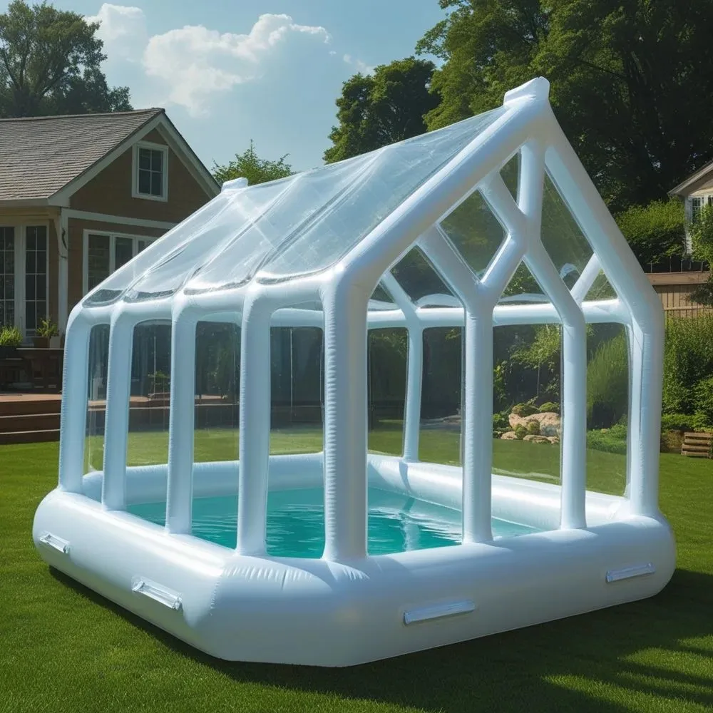 Inflatable Greenhouse Pool Covered Large Inflatable Pool UV Protection Outdoor Inflatable Pool Tent