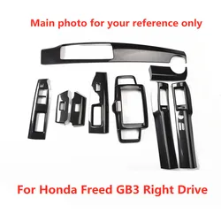 Carbon Fiber Printed for Right Drive Honda Freed GB3 Interior Dash Center Console Window Control Gear Panel Sticker Cover