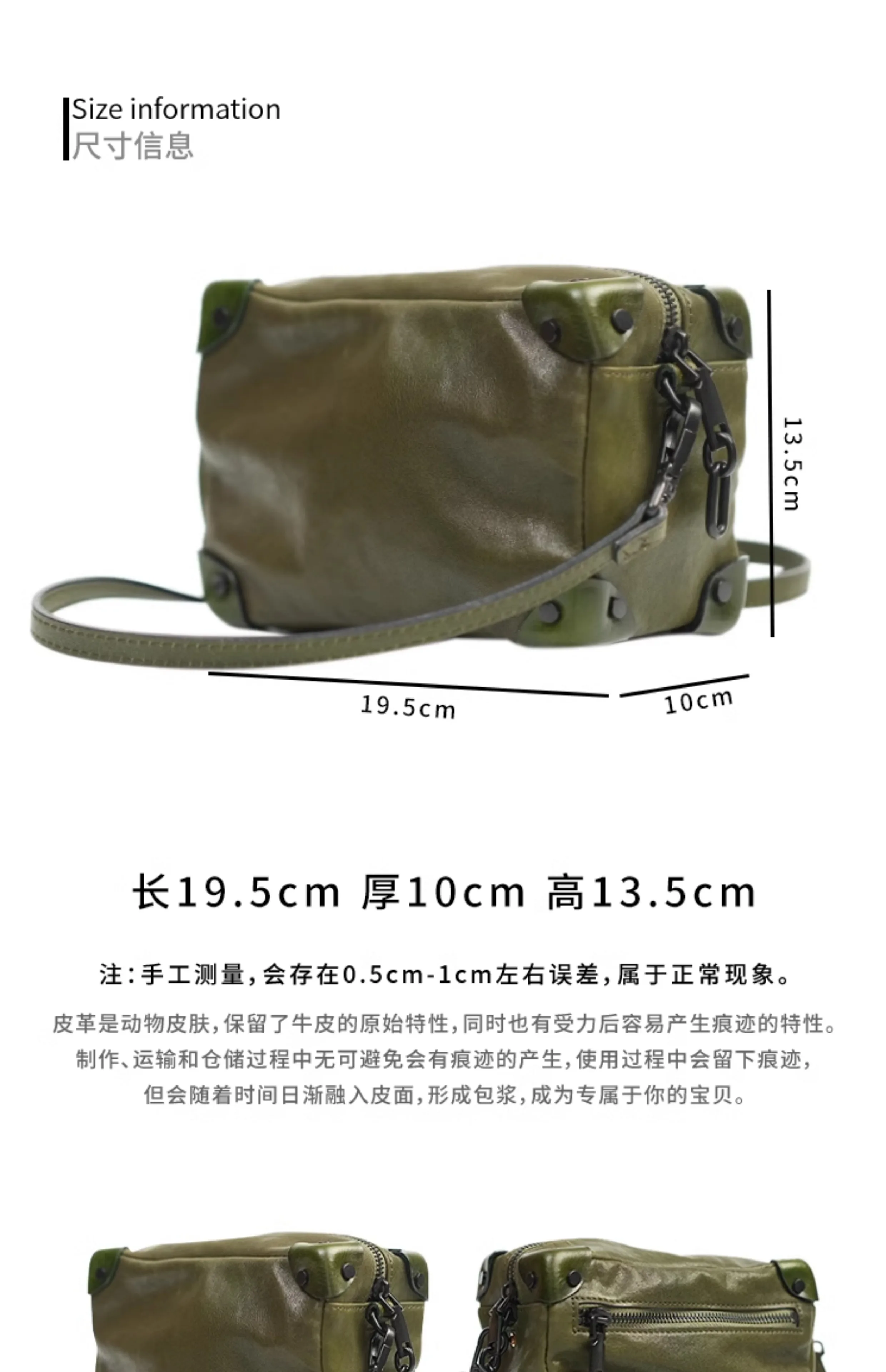 PNDME einfache Vintage-Umhängetasche aus hochwertigem Echtleder für Damen, luxuriöse handgefertigte Rindsleder-Schultertasche für Outdoor-Reisen. – Detail 1