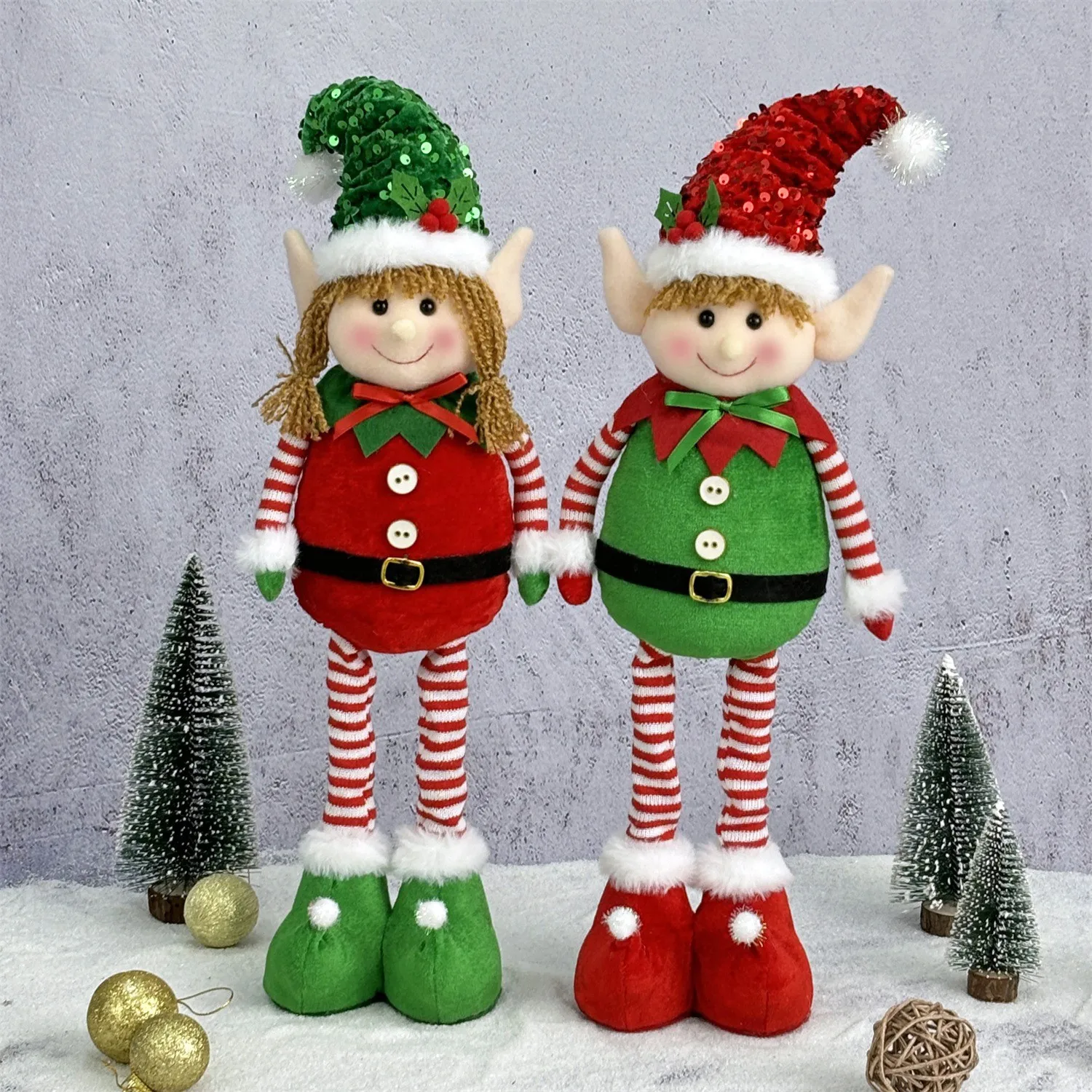 Christmas Scalable Gnomes Doll Decor Handmade Xmas Plush Scandinavian Ornaments Figurine Gnomes Gifts Window Home Holiday Decor