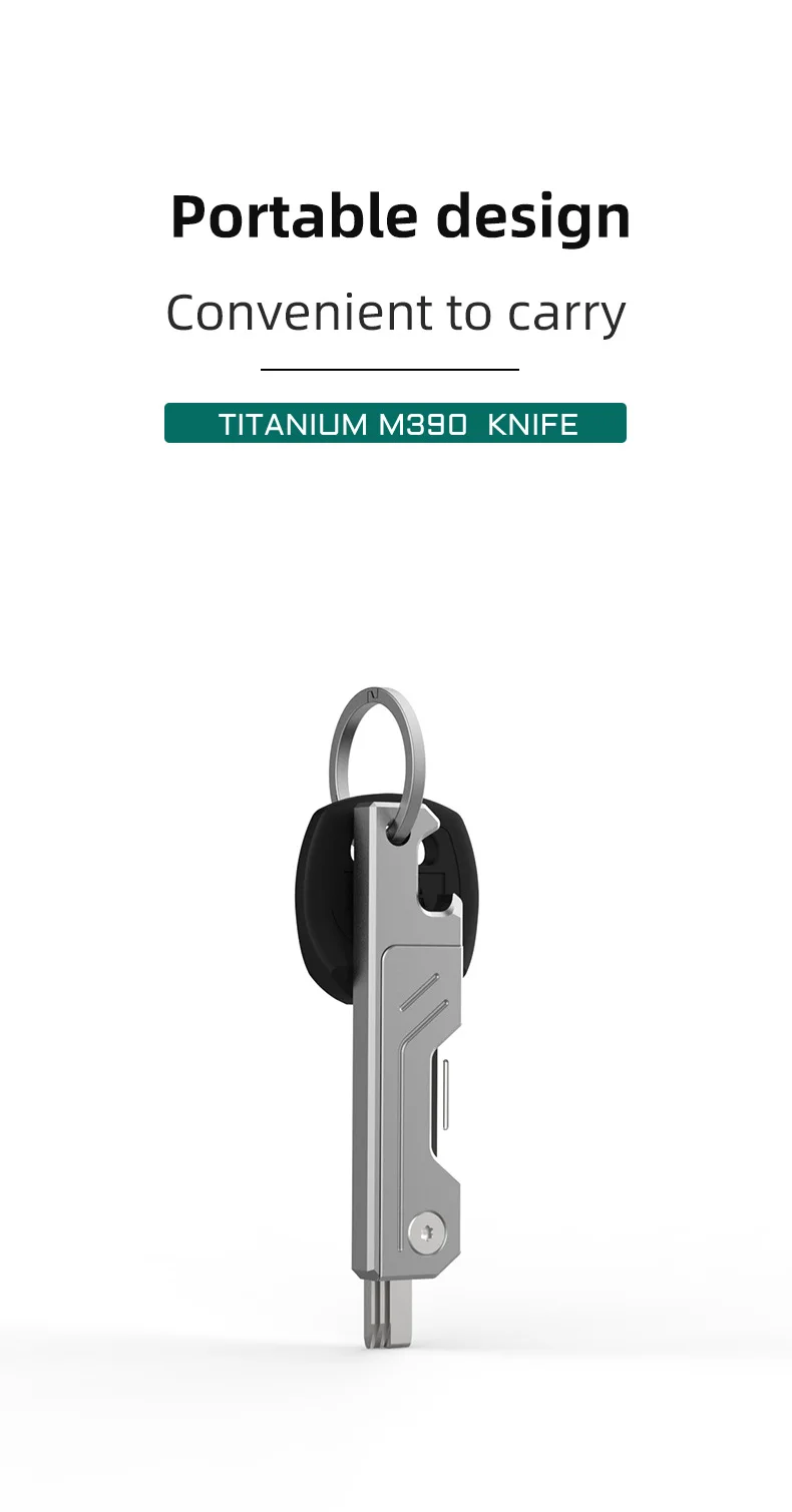 Imagem -03 - Mini Liga de Titânio Handle Pocket Knife M390 Lâmina Faca Dobrável Alta Dureza Abridor de Garrafas Edc Express Ferramenta ao ar Livre
