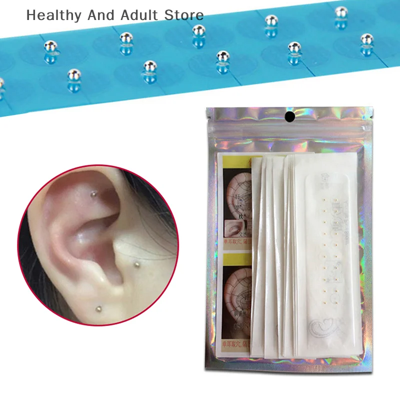 200/100PCS Transparent Ear Point Stickers Ear Pressure Stick Silver/Gold Acupuncture Auricular Ear Stickers Massage Ear stickers