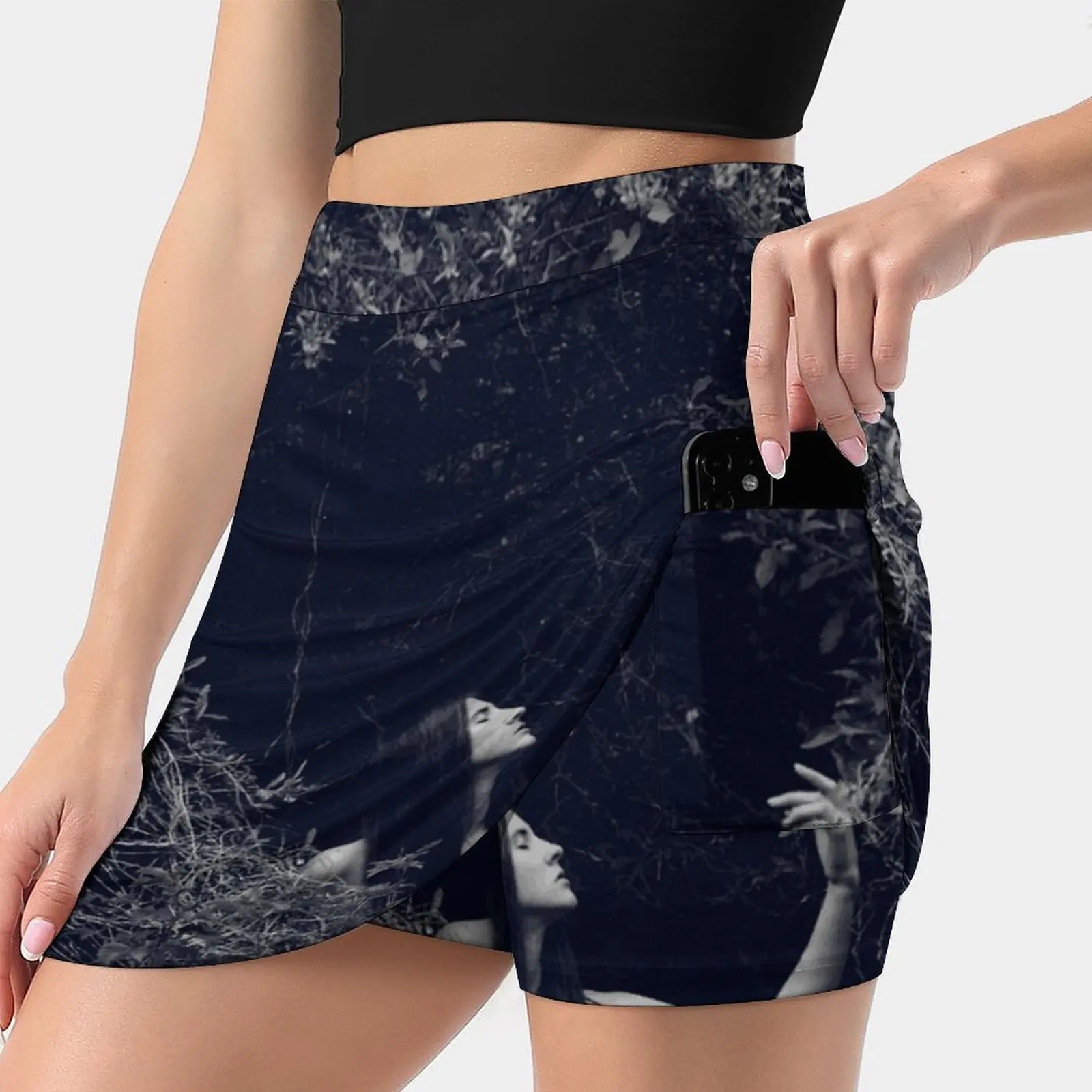 Natures Heart Women Tennis Skirts Golf Badminton Pantskirt Sports Phone Pocket Skort Nature Pagan Goth Witch Woman Black And