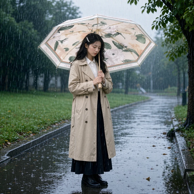Double Sided Flower Folding Umbrella UPF50+ Sun Rain Dual Purpose Stylish Parasol for Women Travel Fashion Daily Use 꽃무늬 양산
