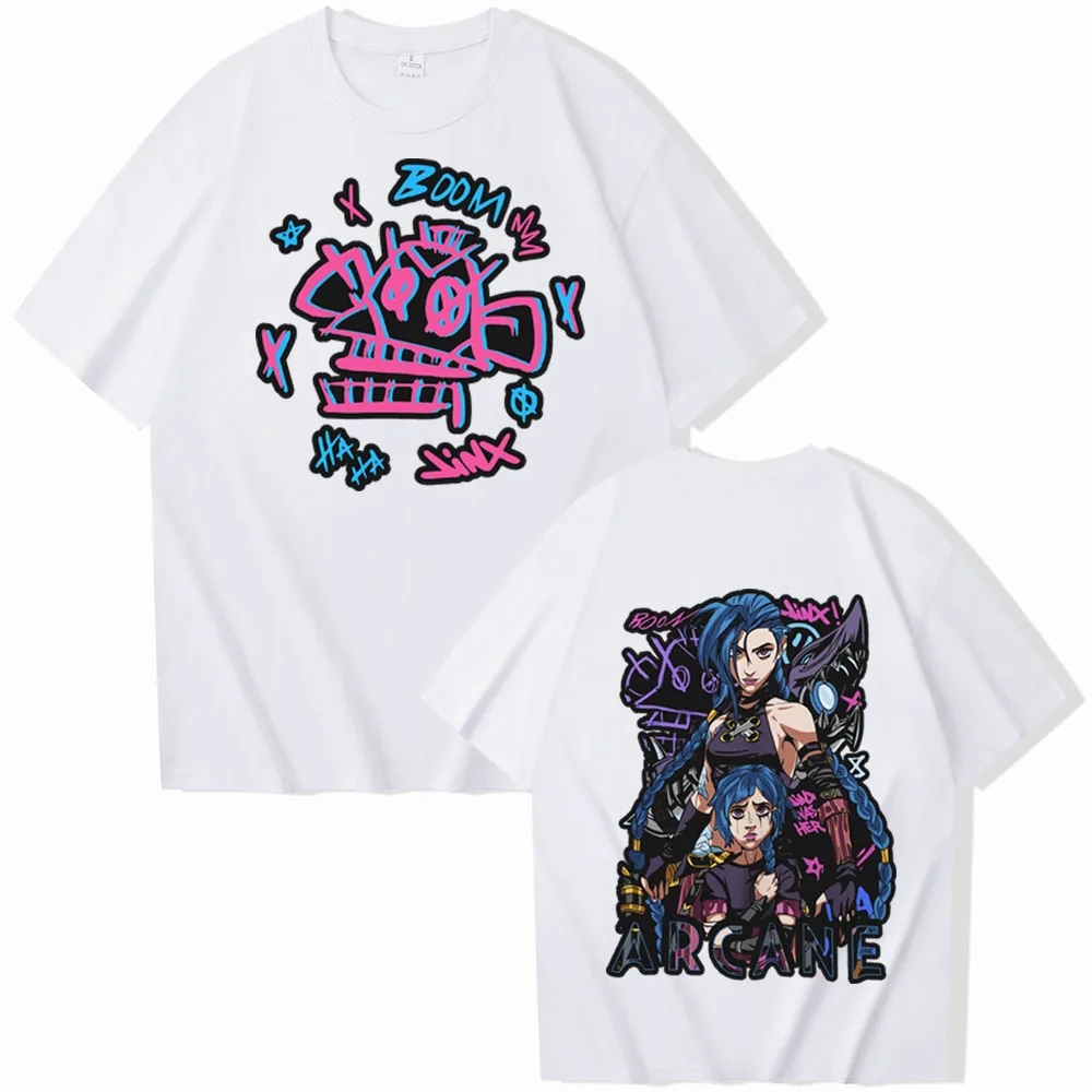 Quente anime arcano camiseta homem mulher harajuku o-pescoço verão camisa casual