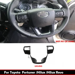 For Toyota Fortuner/Hilux/Hilux REVO 2022 ABS Carbon Steering Wheel cover direction Control Button Frame interior Accessories