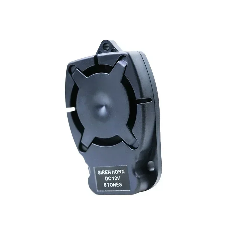 Compact 12V Six-Tone Alarm Siren - 110dB High-Decibel Flat Horn Buzzer, Easy Installation & Slim Design