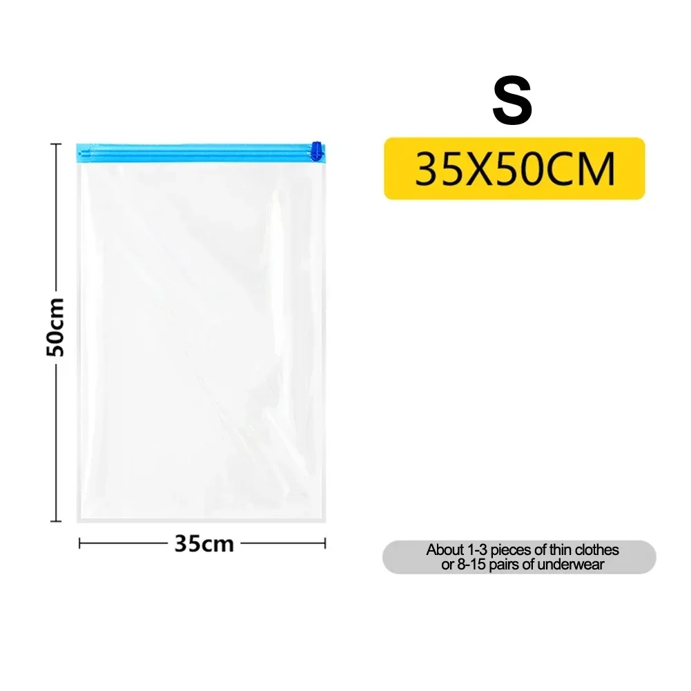 Home Storage Reusable Vacuum Bag Compression Storage Bag No Air Pump Required One-way Valve Reusable Vacuum Storage Bag