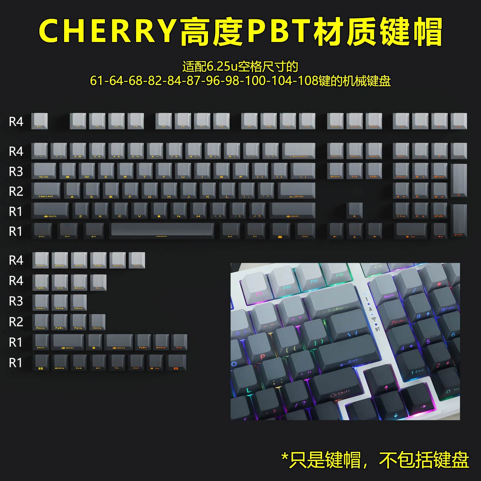 

fragrance purple gas Donglai dust matcha blush gradual change side engraving light transmission mechanical keyboard keycap full