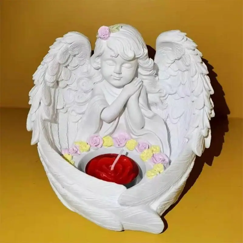 H3CF Angel Girl Shaped Candlestick Moulds Stand Mould Hand-Making Accessories