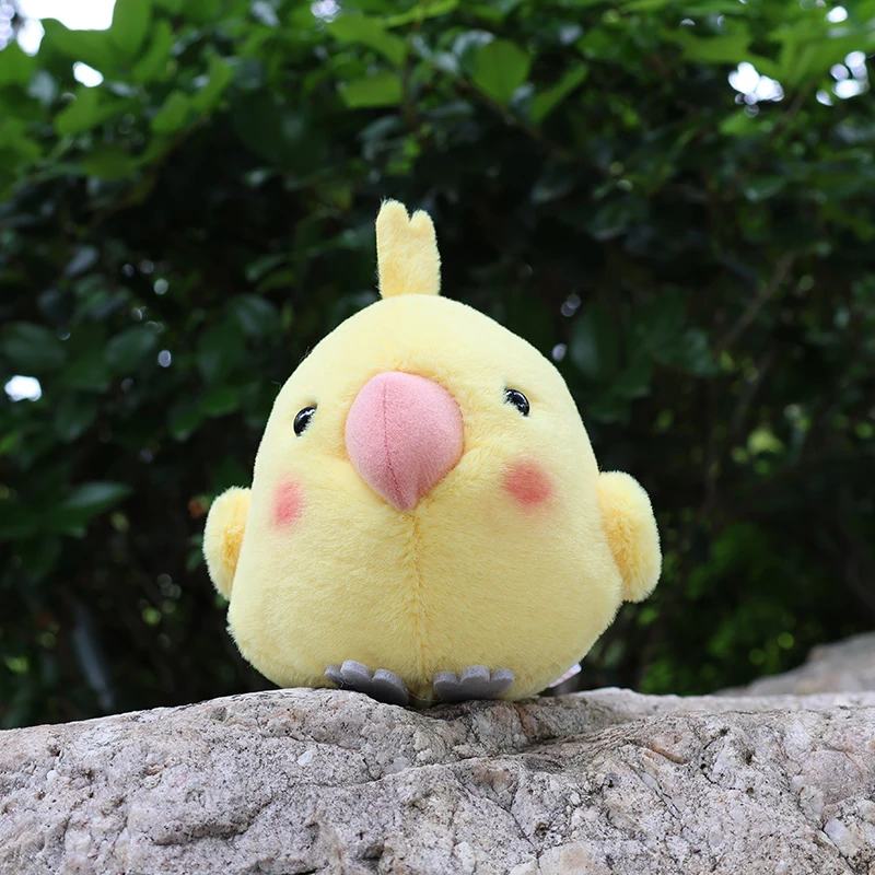 10cm High Small Round Yellow Cockatiel Plush Toys Soft Real Life Parrot Bird Stuffed Animal Toy Gifts