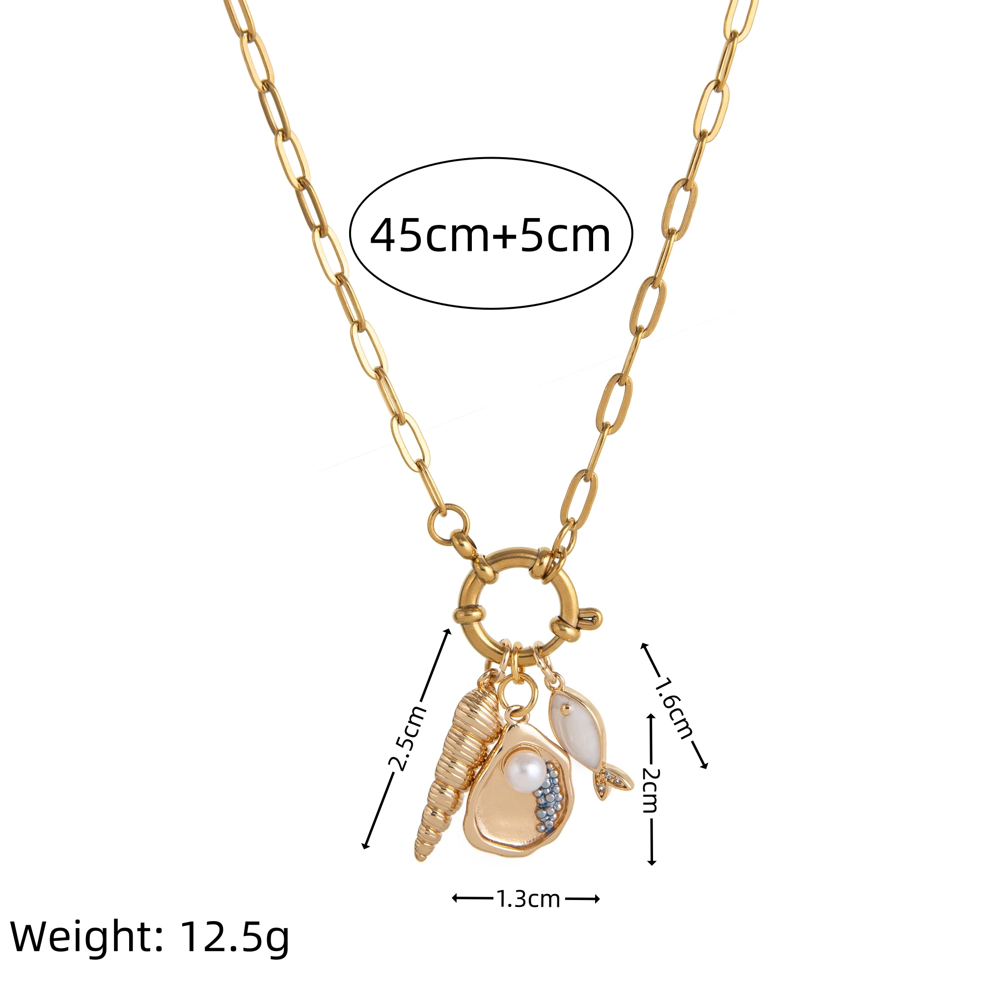 Fashionable 18K gold-plated color preserving women's necklace, suitable for daily wear as a gift for wives and mothers