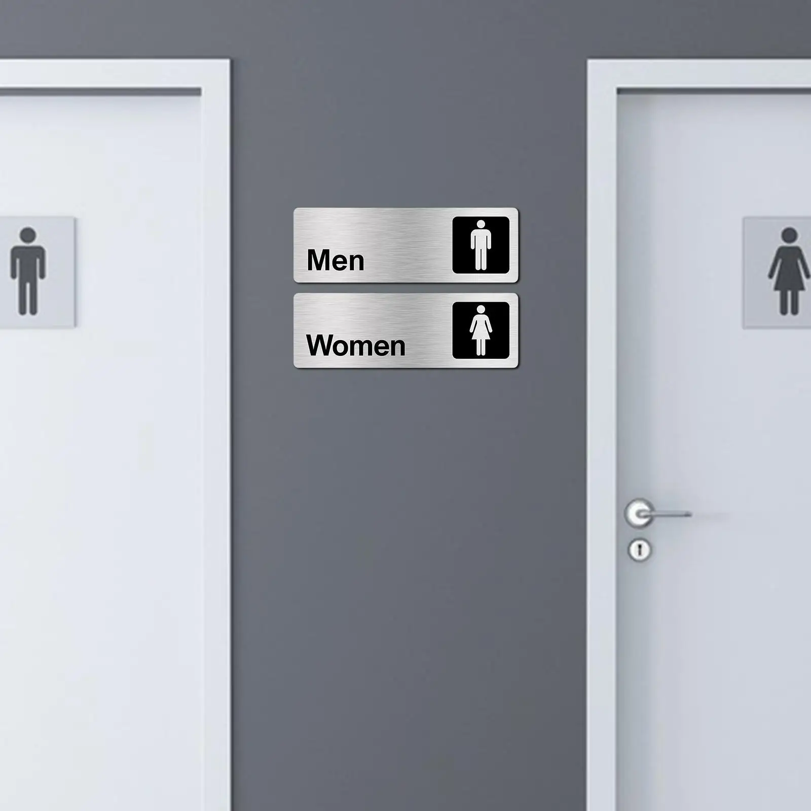 Tuvalet Kimlik Işareti Tuvalet Işareti Kapı Plakaları Afiş Banyo Işareti Erkek Kadın Banyo Göstergesi Ticari Ofis için