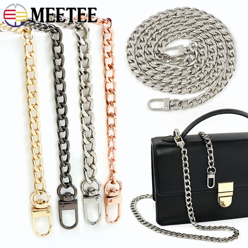 

2/4Pcs 100/120cm Metal Backpack Chain Snap Hook Bag Strap Clothes Belt Decoration Chains Wallet Replace Handles DIY Accessories