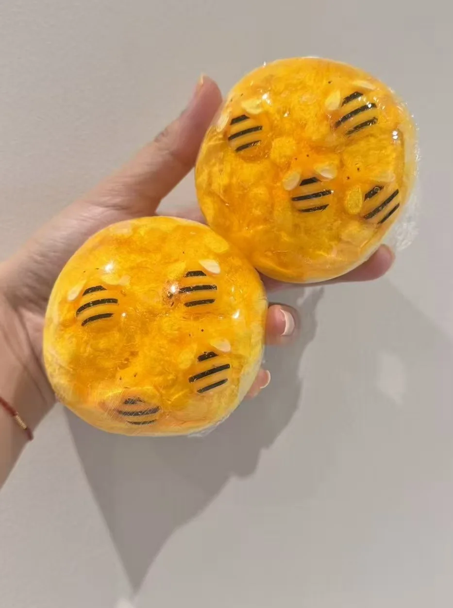 Crunchy Honey Jar Ball Squishy Stress Ball Fidget Toy Crunchy Squeeze Ball Round Blocks Filled ASMR Anti Stress Toys for Adults - view 5