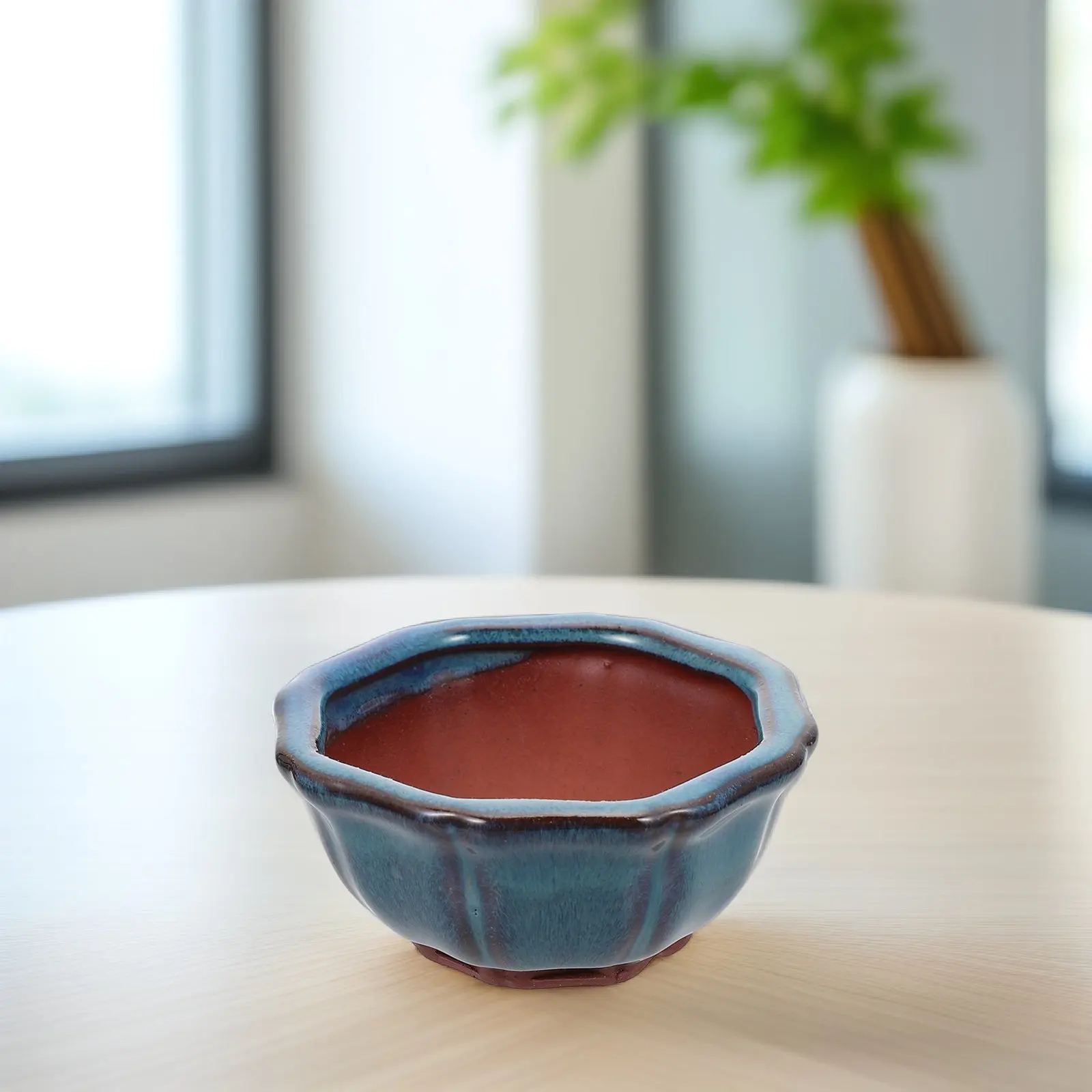 1Pcs Purple Sand Flowerpot Mini Succulent Planter Pot Creative Glazed Bonsai Plant Container Desktop Ornament Home Office