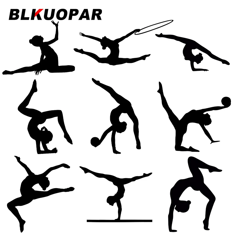 

BLKUOPAR Rhythmic Gymnast Silhouette Car Stickers Die Cut Anime Decals Scratch-Proof Luggage Vehicle Decoration Vinyl Car Wrap