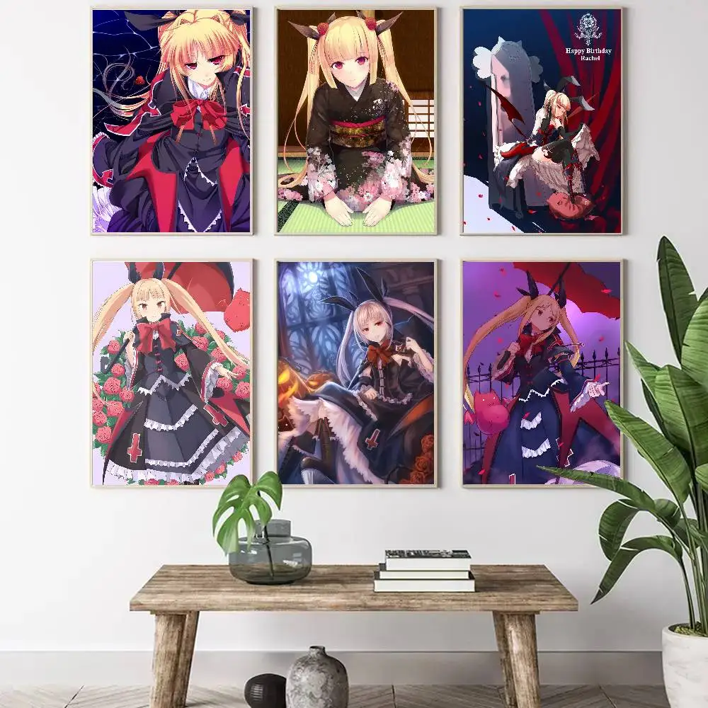 Rachel Alucard Fighting Game BlazBlue Cross Tag Battle Poster Art Sticky Wall Waterproof Home Living Room Bedroom Bar Aesthetic