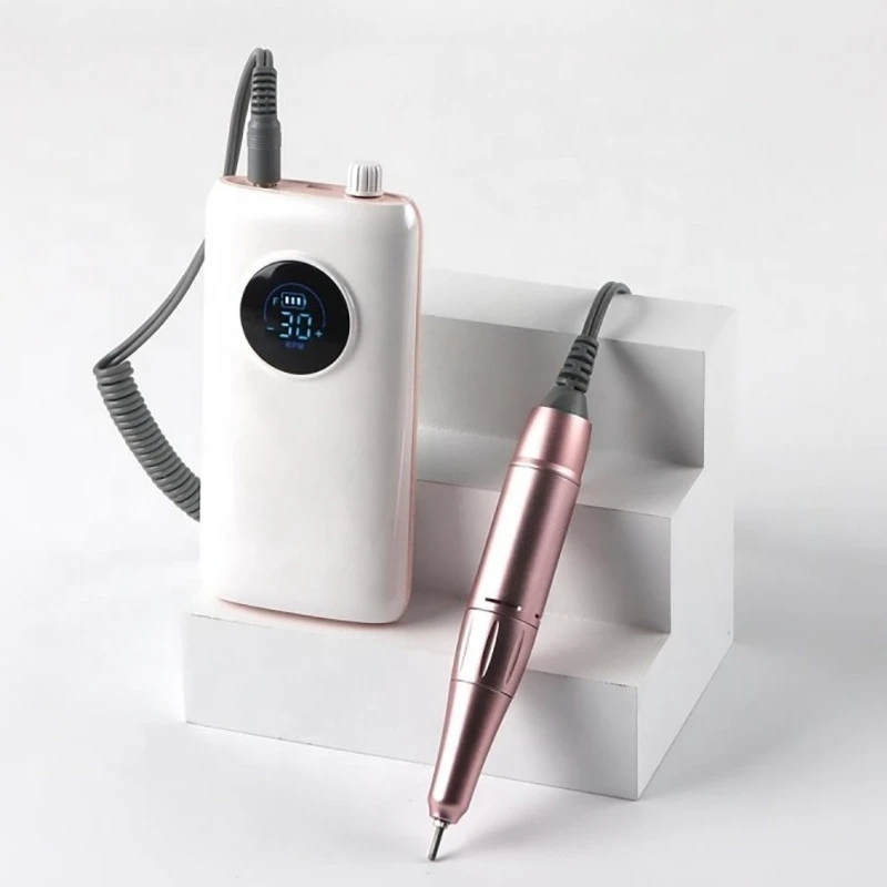 Professional 18W Rechargeable Nail Drill 30000rpm Speed Adjustment New Design Low Noise Built-in Battery Type-C USB CE Certified