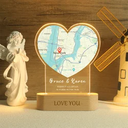 Custom Map Location Print,Where We Met Map Acrylic Night Light,Where It All Began,Our First Date,First Kiss,Engagement Gift