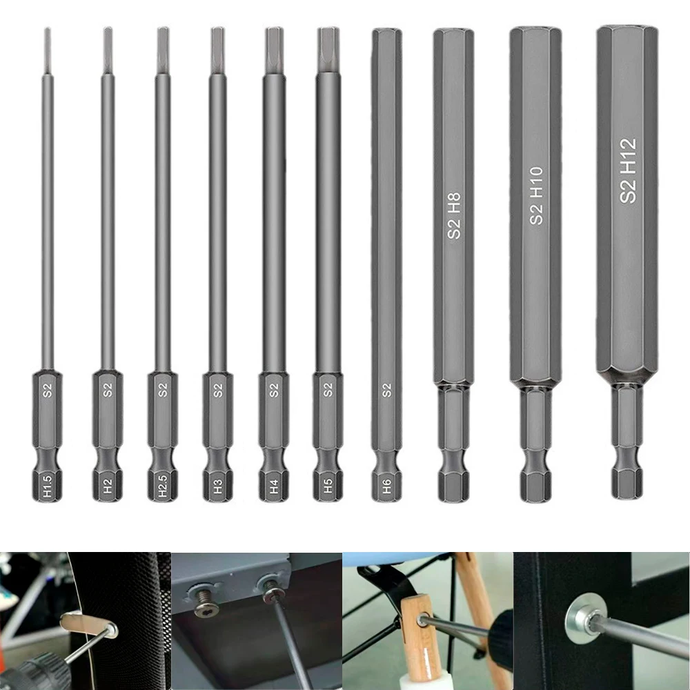 

Screwdriver Set 8Pcs 1/4" Hex Shank Head Allen Wrench Screwdriver Socket Bit Metric Magnetic Screwdriver Bits Set Tools