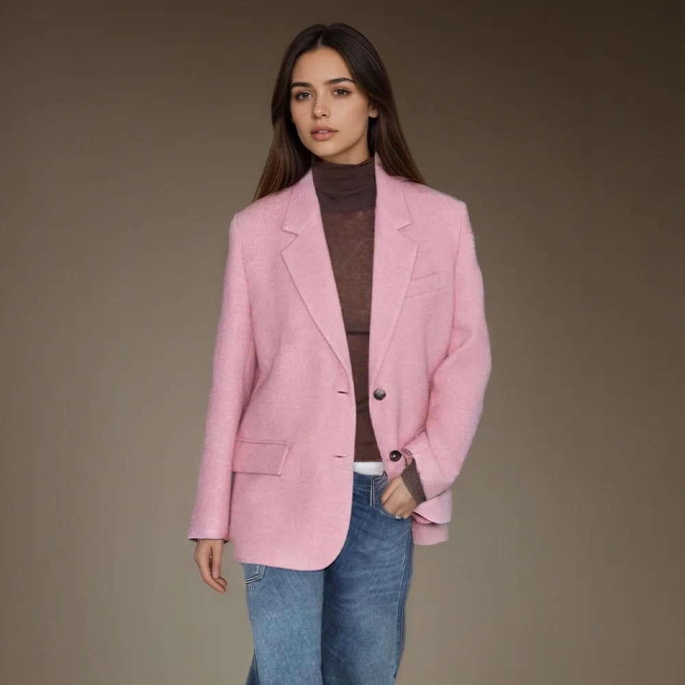 

Зимняя новая женская одежда, темпераментный однорядный пиджак большого размера с несколькими пуговицами и утопленными лацканами, с длинными рукавами